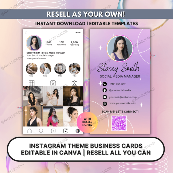 Instagram Business Card Drag & Drop Photo Templates | UPLR | Resell All You Can