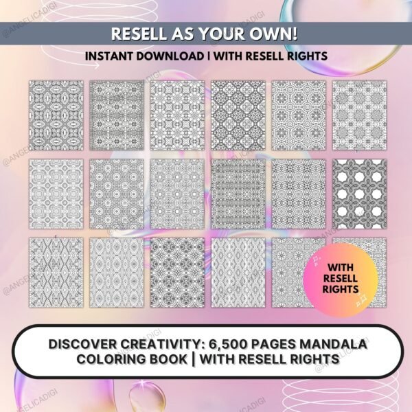 6,500 Pages Mandala Coloring Book | Reseller Rights | Resell All You Can