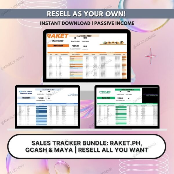 Sales Tracker Bundle: Raket.ph, Gcash & Maya | 3 in 1 | With Resell Rights