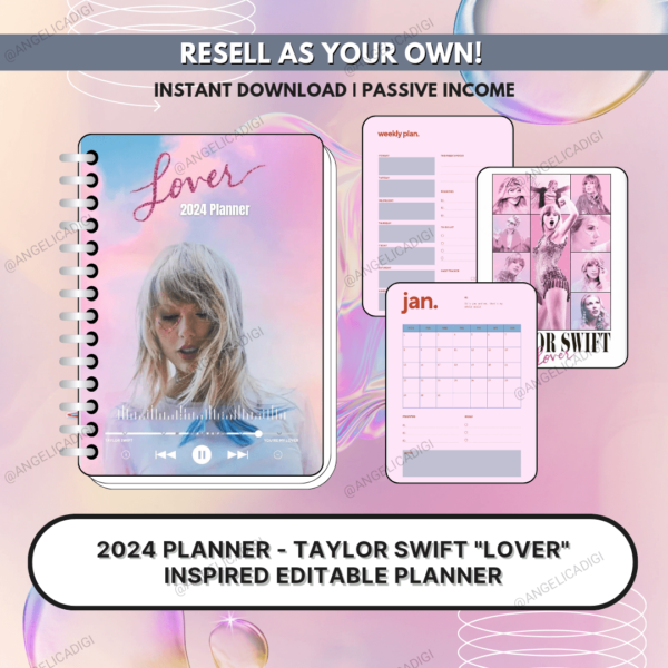 2024 Planner - Taylor Swift "Lover" Inspired Planner | UPLR | Resell All You Want