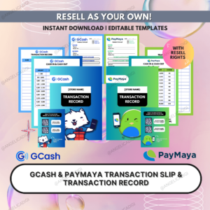 Gcash and Paymaya slip and transaction record | BEST SELLER! | Editable Canva Templates | UPLR